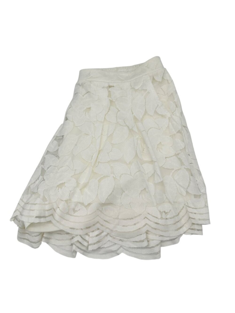 Torrid 2X Ivory Scalloped Lace Shorts Womens Elastic Waist Floral Overlay Light - Picture 9 of 9